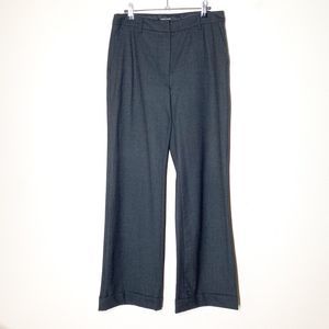 Eileen Fisher Gray Dress Pants 6 Gray Wool Blend Trousers Folded Hem